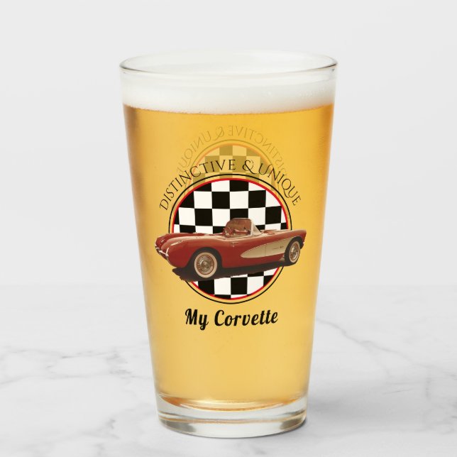 Distinct & Unique, My Corvette Glass Cup (Front Filled)