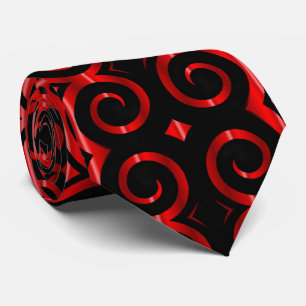 Distinctive black swirls (Red) Tie