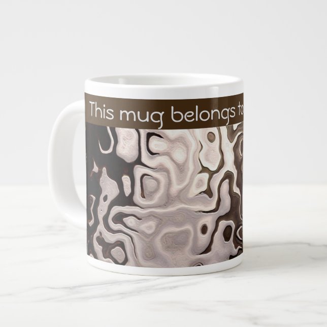 Distinctive Brown Grey Shimmering Snakeskin Effect Large Coffee Mug (Front Left)