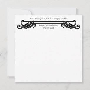 Distinctive Floral Leaf Bold Black Line Border   Card