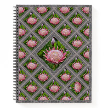 Distinctive Notebook with Lovely Pink Proteas