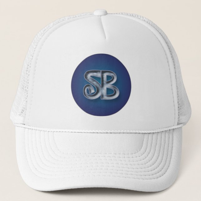 Distinctive "SB" Monogram Trucker Hat (Front)