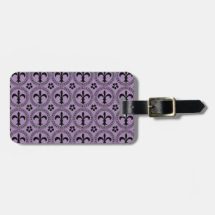 Distinguish Your Luggage with Violet Fleur-de-Lis Tag