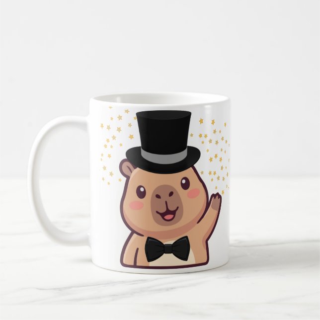 Distinguished Gentleman Capybara Mug with Top Hat (Left)
