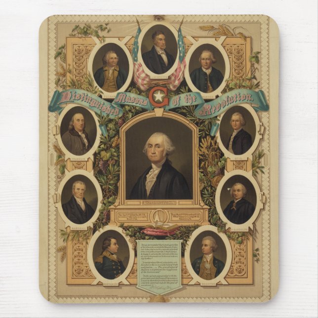 Distinguished Masons of the American Revolution Mouse Pad (Front)