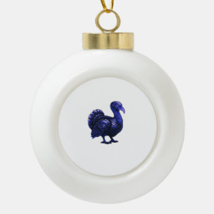 Distopian Turkey Thanksgiving Design Classic T-Shi Ceramic Ball Christmas Ornament