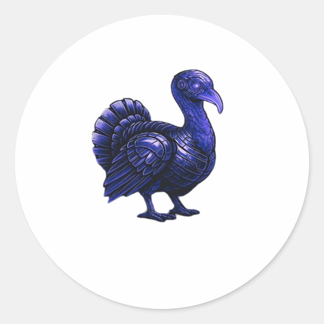 Distopian Turkey Thanksgiving Design Classic T-Shi Classic Round Sticker (Front)