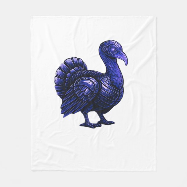 Distopian Turkey Thanksgiving Design Classic T-Shi Fleece Blanket (Front)