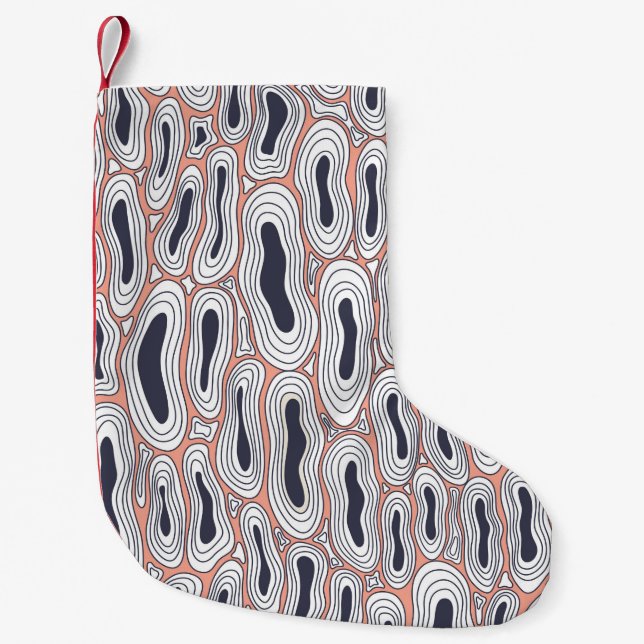 Distorted black holes abstract seamless pattern. c small christmas stocking (Front)