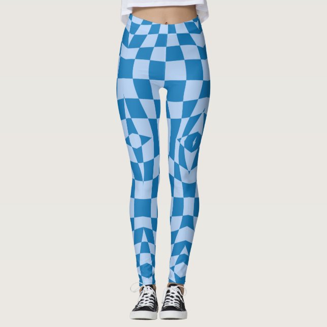 Distorted Chequered Pattern Leggings (Front)
