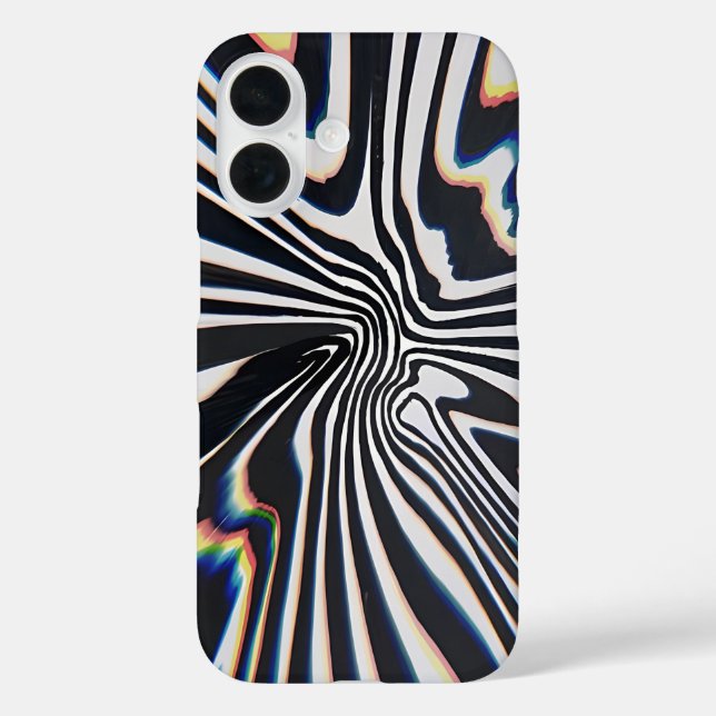 Distorted Line Art Prismatic Glitch Case-Mate iPhone Case (Back)