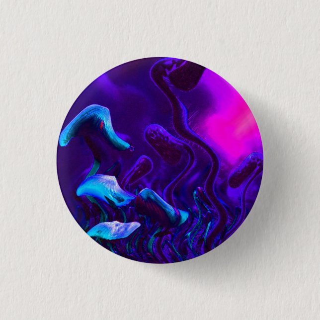 Distorted Mushroom 3 Cm Round Badge (Front)