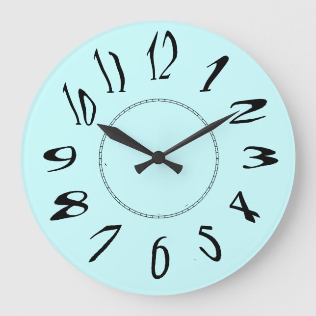 Distorted Numbers Large Clock (Front)