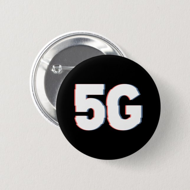 Distorted Reality Alert for 5G Danger 6 Cm Round Badge (Front & Back)