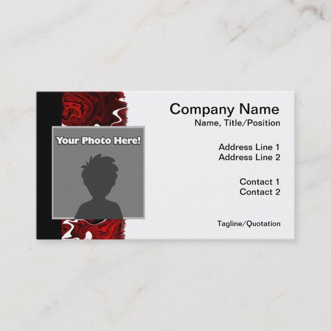 Distorted Red Graphic Business Card (Front)