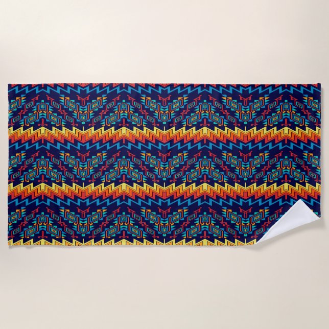 Distorted shapes abstract design beach towel (Front)