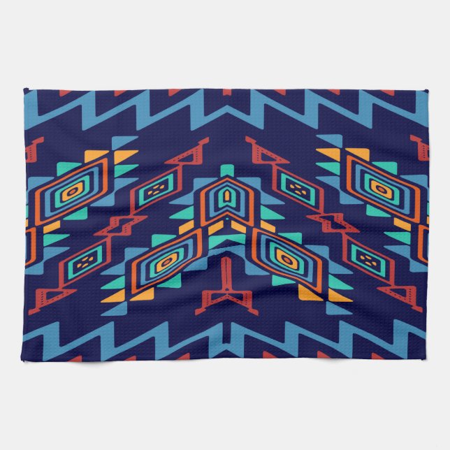 Distorted shapes abstract design tea towel (Horizontal)