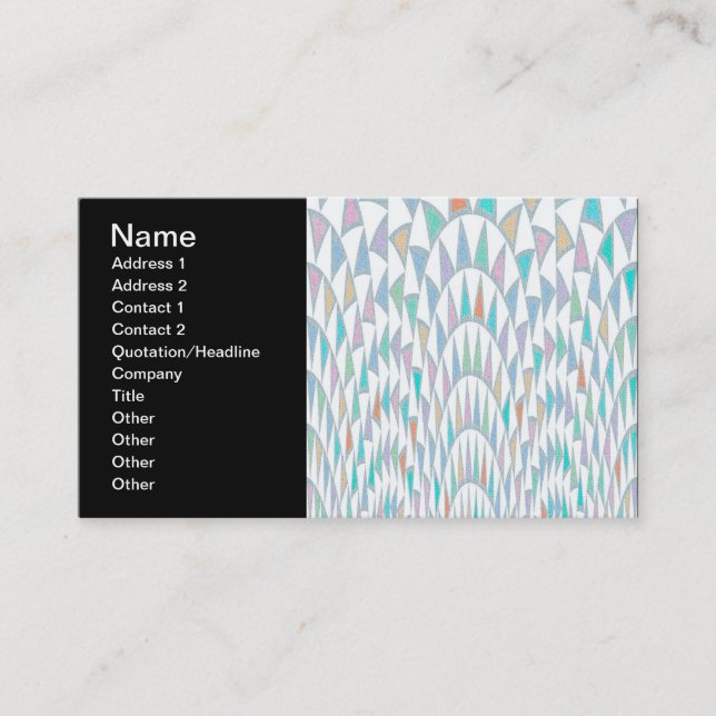 Distorted Triangles Pastel Pattern Business Card (Front)
