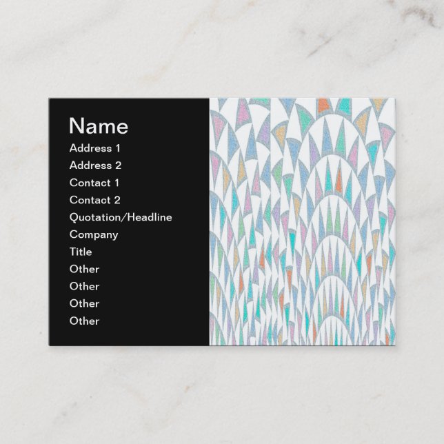 Distorted Triangles Pastel Pattern Business Card (Front)