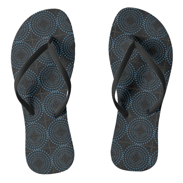 Distortion Circle 01b.Black BG Thongs (Footbed)