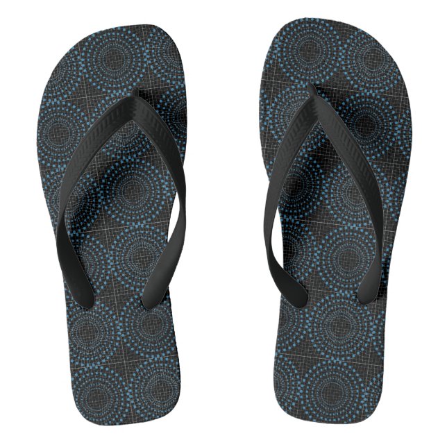 Distortion Circle 01b.Black BG Thongs (Footbed)