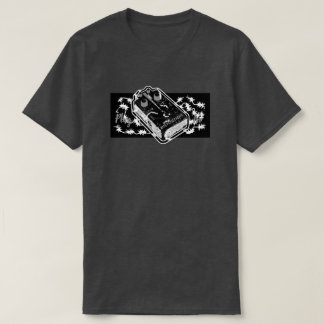 Distortion Pedal Blue Plug In - Black & White T-Shirt