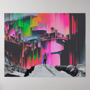 distortion, screen, pixels, pixel sorting, glitch, poster