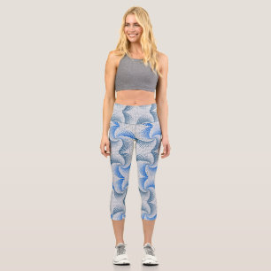 Distortion Twist pattern LGrey BG Capri Leggings