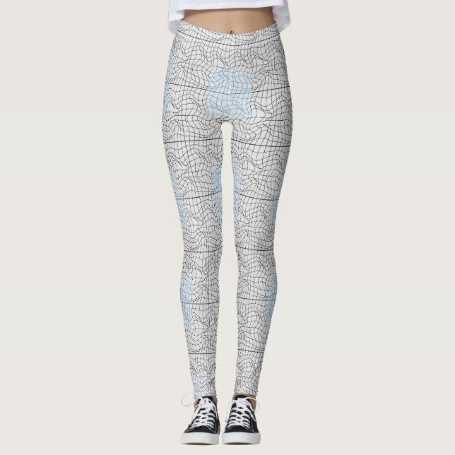 Distortion Wireframe 10 BKB.W OffWhite BG Leggings (Front)