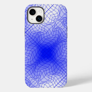 Distortion Wireframe.C01.GBluex4.BBlue Lines Case-Mate iPhone 14 Plus Case