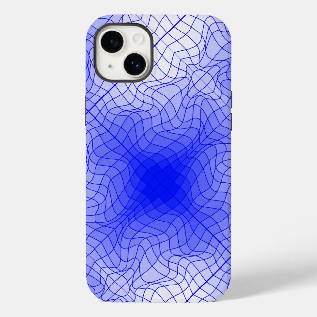 Distortion Wireframe.C01.GBluex4.BBlue Lines Case-Mate iPhone Case (Back)