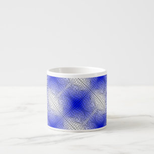 Distortion Wireframe.C01.GBluex4.Black Lines Espresso Cup