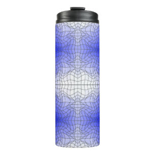 Distortion Wireframe.C01.GBluex4.Black Lines Thermal Tumbler