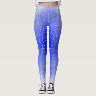 Distortion Wireframe.C01.GBluex4.Lgreen Lines Leggings