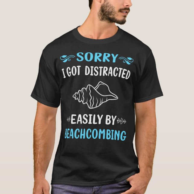 Distracted Beachcombing Beachcomber T-Shirt (Front)