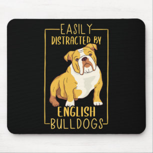 Distracted By English Bulldogs – Cute English Bull Mouse Pad