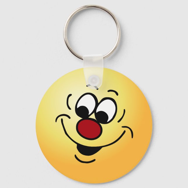 Distracted Face Grumpey Key Ring (Front)
