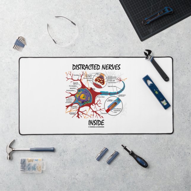 Distracted Nerves Inside Neuron Synapse Humour Desk Mat (Workstation)