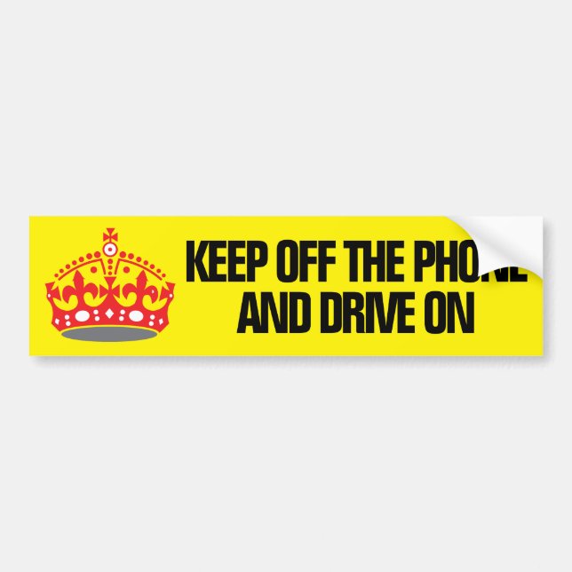 Distracted Texting Driver Keep Off Phone Drive Bumper Sticker (Front)