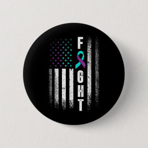 Distress American Flag Fight Suicide Prevention Aw 6 Cm Round Badge