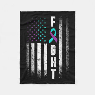 Distress American Flag Fight Suicide Prevention Aw Fleece Blanket