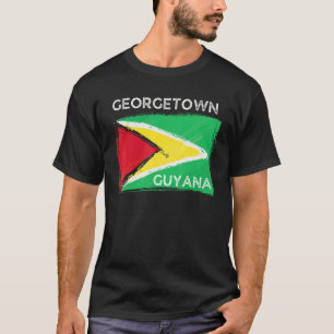 Distress Guyana Flag Georgetown Guyana Guyana Ro T-Shirt