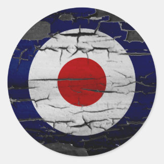 Distress Mod Target Symbol Classic Round Sticker