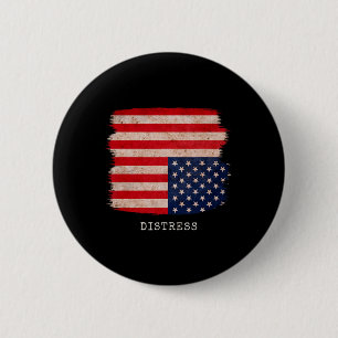 Distress Upside Down American Patriotic 4th July D 6 Cm Round Badge