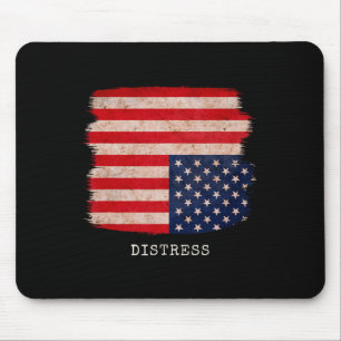 Distress Upside Down American Patriotic 4th July D Mouse Pad