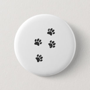Distresse Dog Paw Tracks 6 Cm Round Badge