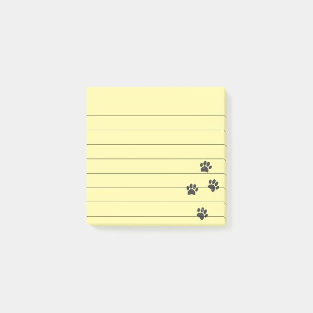Distresse Dog Paw Tracks Lined 3x3 Post-it Notes (Front)