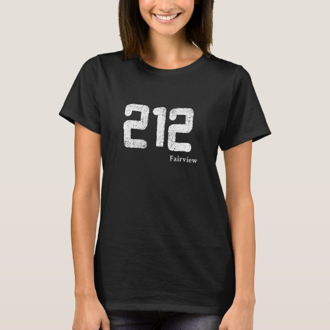 Distressed 212 Area Code Fairview, New York T-Shirt (Front)