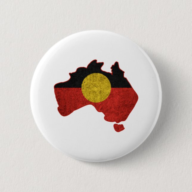 Distressed Aboriginal Flag  6 Cm Round Badge (Front)