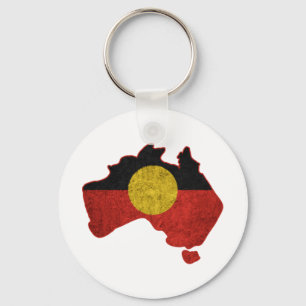 Distressed Aboriginal Flag  Key Ring